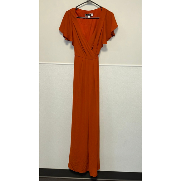 Celebrate DB Studio Burnt Orange Size 4 Women’s Wedding Formal Wrap Dress - Picture 12 of 16